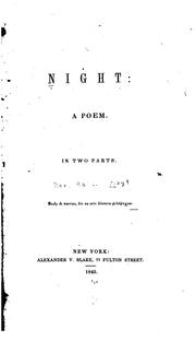 Night: A Poem in Two Parts ..