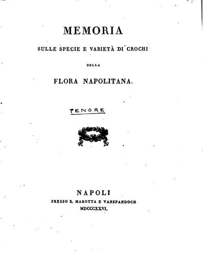 Memoria sulle specie e varietà di Crochi della flora Napolitana