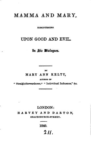 Mamma and Mary, discoursing upon good and evil