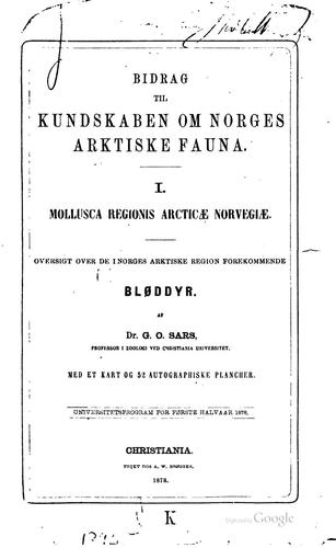Mollusca regionis arcticae norvegiae ..