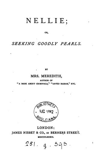 Nellie; or, Seeking goodly pearls