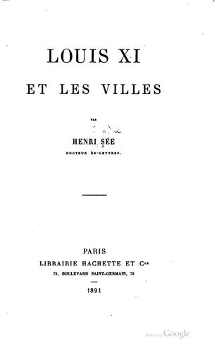 Louis XI et les villes: thèse