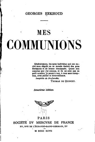 Mes communions ..