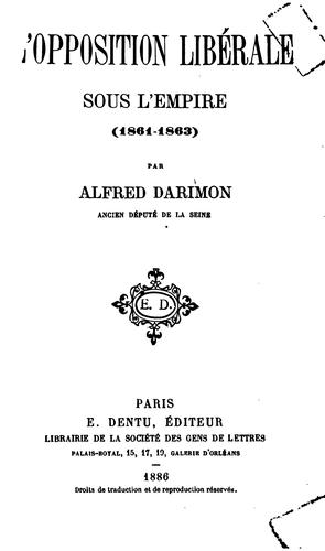 L'opposition libérale sous l'empire (1861-1863)