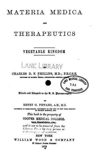 Materia medica and therapeutics pt. 2 v. 2, 1882