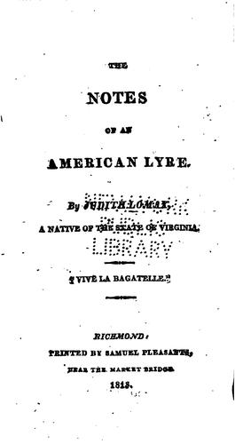 The notes of an American lyre