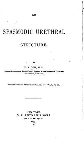 On spasmodic urethral stricure