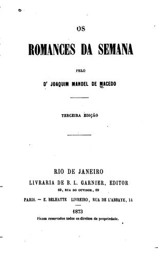 Os romances da semana