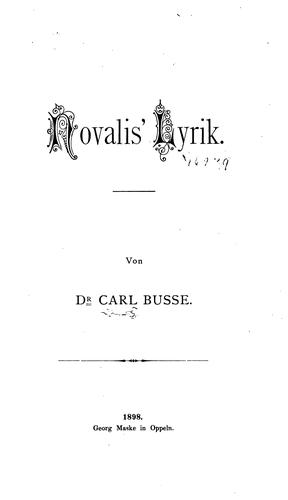 Novalis' Lyrik