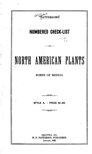 Patterson's Numbered Check-list of North American Plants North of Mexico