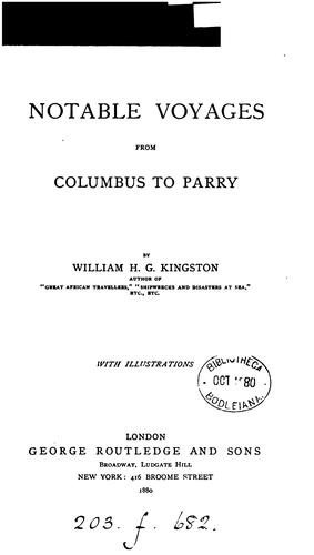 Notable voyages, from Columbus to Parry