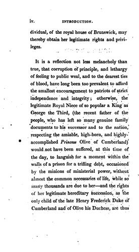 The Princess of Cumberland's Statement to the English Nation, as to Her Application to Ministers ..