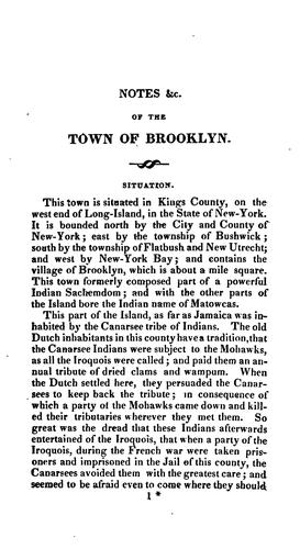 Notes Geographical and Historical, Relating to the Town of Brooklyn, in Kings County on Long-Island