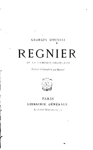Régnier, sociétaire de la Comédie-française (1831-1872)