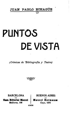 Puntos de vista: Crónicas de bibliografía y teatro