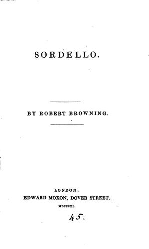 Sordello [a poem]