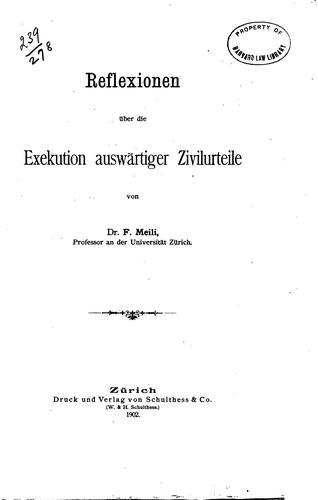 Reflexionen über die Exekution auswärtiger Zivilurteile
