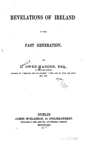 Revelations of Ireland in the past generation