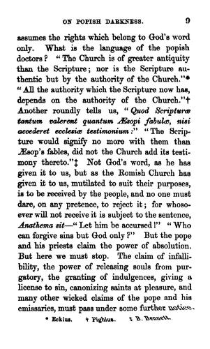 Scripture light on popish darkness, notes on portions of holy writ perverted or neglected by the ..