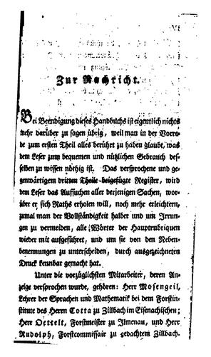 Handbuch fur praktische Forst- und Jagdkunde, in alphabetischer Ordnung ausgearbeitet von einer ...