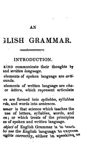 An English Grammar, for the Use of Schools