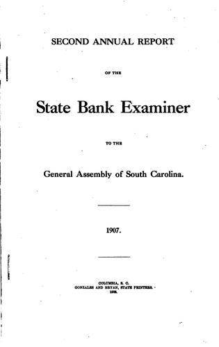 Annual Report Showing the Condition of South Carolina State Banks
