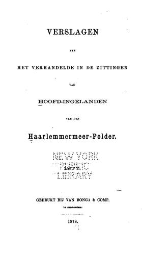 Verslagen van het verhandelde in de zittingen