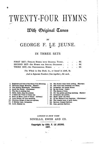 Twenty-four Hymns, with Original Tunes