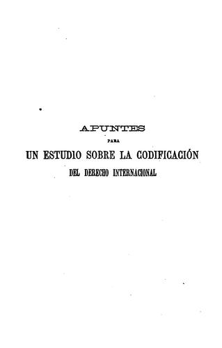 Apuntes para un estudio sobre la codificación del derecho internacional