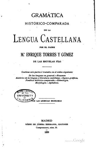 Gramática histórico-comparada de la Lengua Castellana