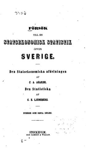 Försök till en statsekonomisk statistik öfver Sverige