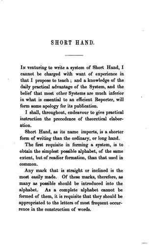 A new system of short hand or stenography