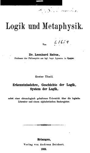 Logik und Metaphysik