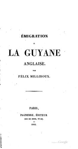Emigration à la Guyane anglaise