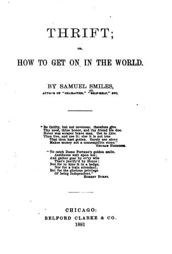 Thrift; Or, How to Get on in the World..