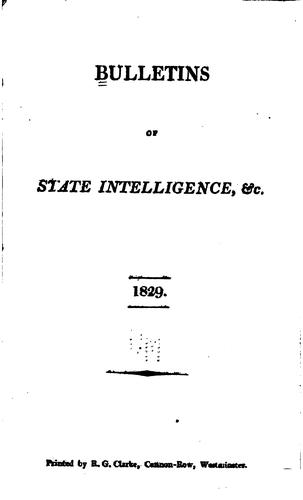 Bulletins and Other State Intelligence