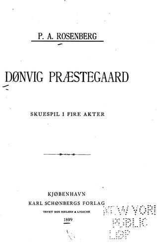 Dønvig præstegaard: skuespil i fire akter