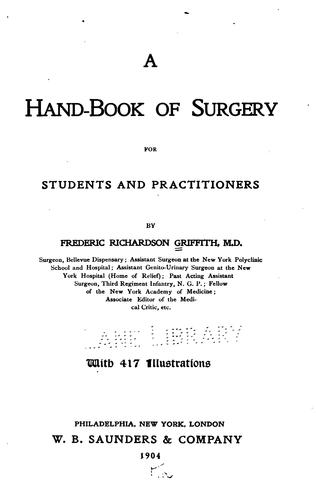 A Hand-book of surgery for students and practitioners. c. 2