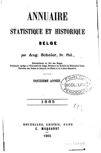 Annuaire statistique et historique belge