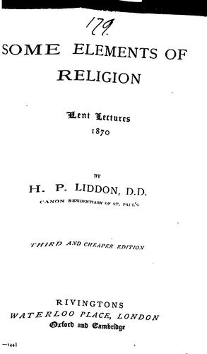 Some elements of religion, Lent lectures