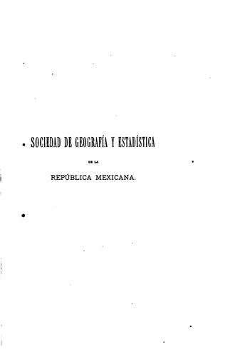 Boletín de la Sociedad de Geografía y Estadística de la República Mexicana