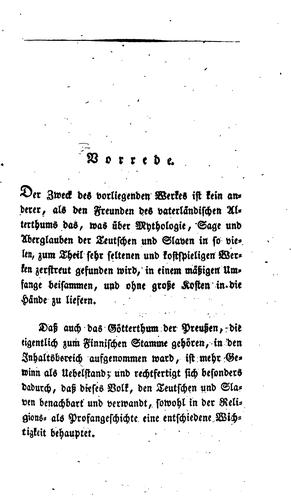 Mythologie der alten Teutschen u. Slaven: in Verbindung mit dem Wissenswürdigsten aus dem ...