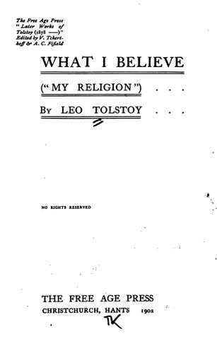 What I Believe: "My Religion,"