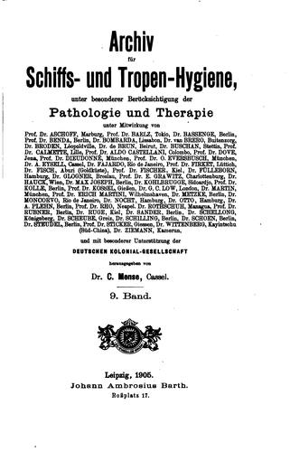 Archiv für Schiffs- und Tropen-hygiene