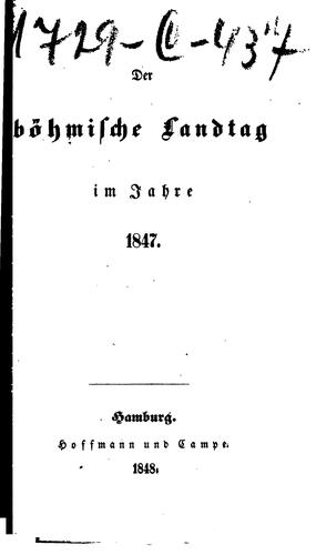 Der böhmische Landtag im Jahre 1847