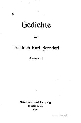Gedichte: Auswahl