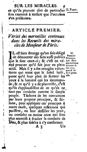 Recueil des miracles operés au tombeau de M. de Paris diacre: avec les requêtes présentées à ...