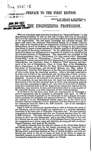 Remarks on Engineers' Surveying Instruments