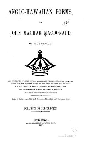 Anglo-Hawaiian Poems