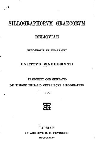 Sillographorum Graecorum reliquiae